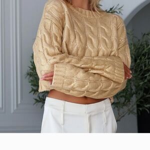 Noli Gold Cable Knit Sweater